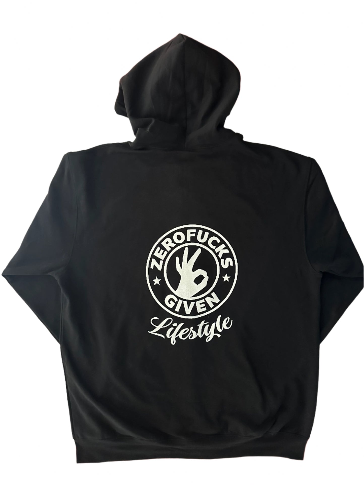 Zero Fucks Given Hoodies Black Zip-up
