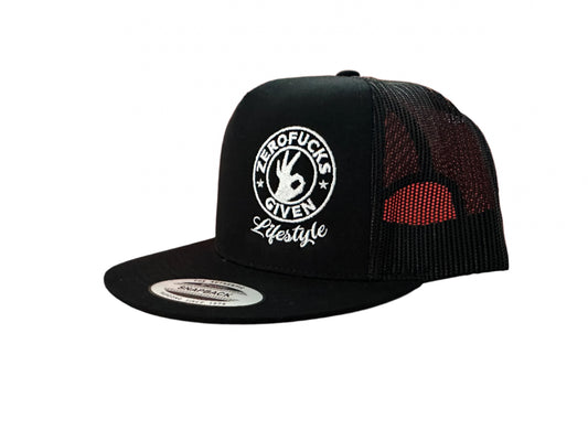 Zero Fucks Given Trucker Hats Flat Brim