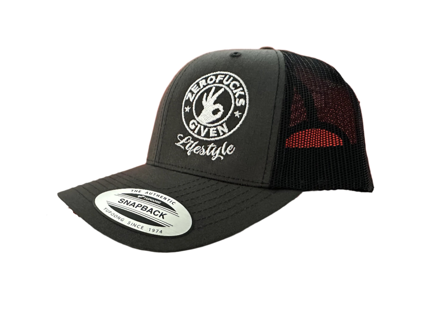 Zero Fucks Given  Dark Gray Trucker Hats