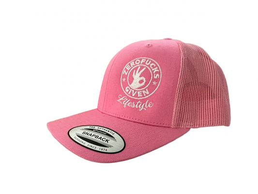 Zero Fucks Given Pink Trucker Hats