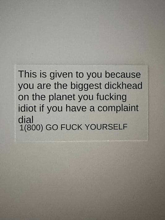 1-800-GO-FUCK-YOURSELF Cards