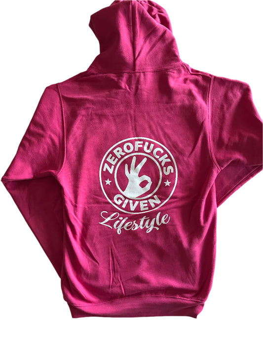 Zero Fucks Given Lifestyle Pink Hoodies